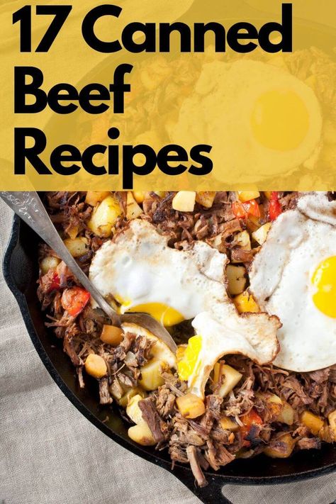 From meat pies to stroganoff to beef hash and eggs. Learn to can your own beef so you're always ready in a pinch. Canned Stew Meat Recipes, Canned Shredded Beef Recipes, Keystone Canned Beef Recipes, Canned Roast Beef Recipes Dinners, Beef In A Can Recipes, Recipes With Canned Roast Beef, Canned Beef Recipes Simple, Can Roast Beef Recipes, Can Beef Recipes