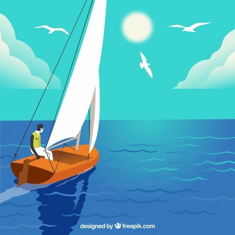 Sailing Boat Illustration, Boat Icon, Boat Vector, Sea Drawing, Pirate Treasure Maps, Boat Illustration, Ocean At Night, Sailing Art, Background Nature