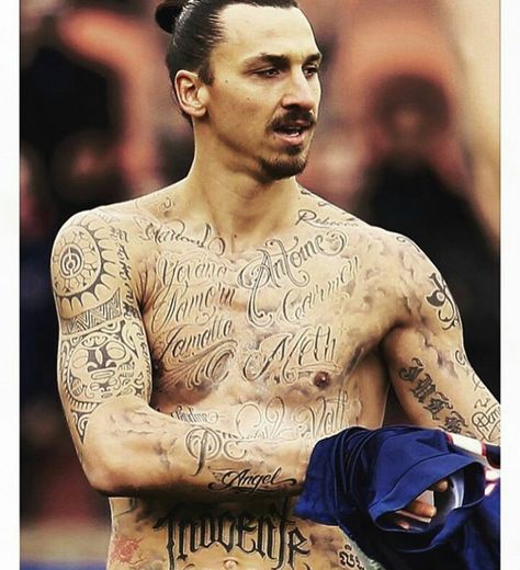 Ibrahimovic Tattoo, Travis Barker Tattoos, Rose Drawing Tattoo, Girl Back Tattoos, Zlatan Ibrahimovic, Zlatan Ibrahimović, Music Tattoo, Music Tattoos, Name Tattoo