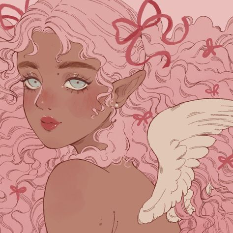 Pink Angel, Drawing Inspo, Pretty Art, Art Styles, Pink Hair, Art Style, Cute Art, Art Inspo, Cool Art