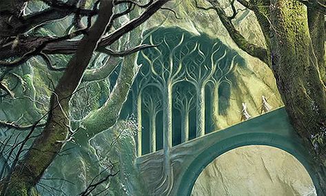 edhellin:  Woodland Realm concept art for The Hobbit: The Desolation Of Smaug Forest Elf Aesthetic, Elven Tree, Mirkwood Elves, Woodland Realm, Lotr Elves, John Howe, Forest Elf, Desolation Of Smaug, Tolkien Art