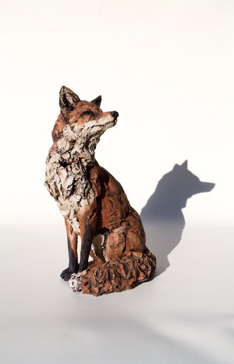 Clay Fox, Fox Sculpture, Spoke Art, Fox Drawing, Fox Painting, Ceramic Art Sculpture, Paper Mache Art, Ceramic Animals, Pottery Sculpture