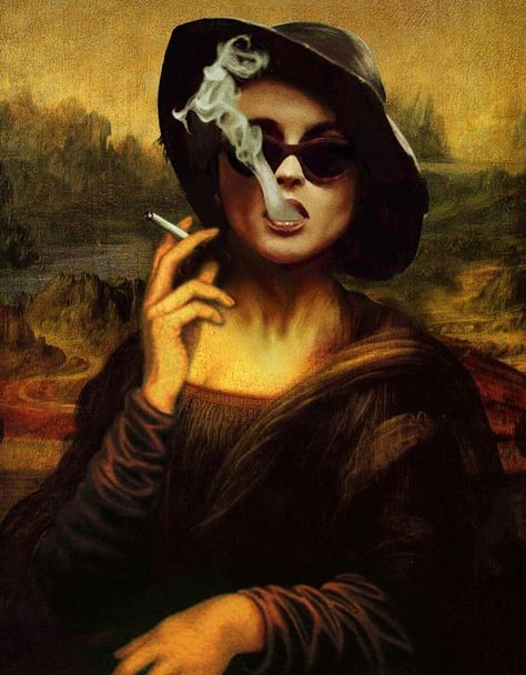 Mona Lisa smoking Monalisa Wallpaper, متحف فني, Mona Lisa Parody, Art Parody, Funny Art, Surreal Art, Aesthetic Art, Collage Art, Art Wallpaper