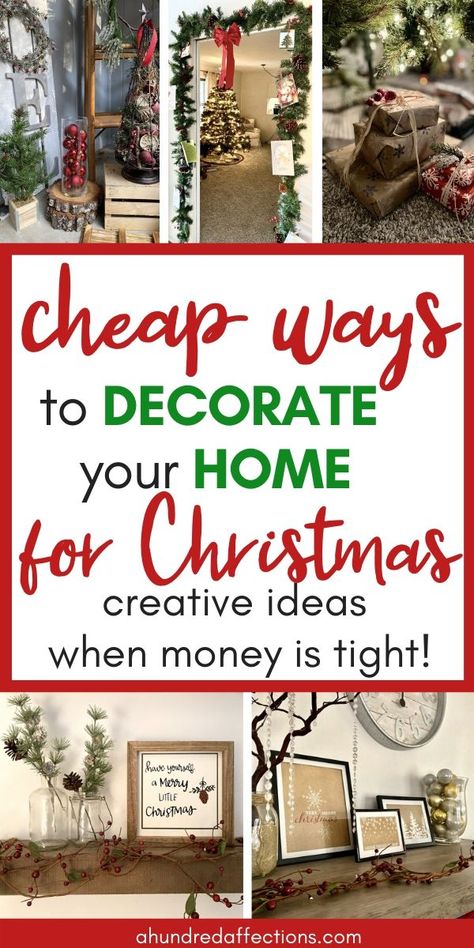 Decorated Christmas Trees Ideas, Ways To Decorate For Christmas, Frugal Christmas, Decorate For Christmas, Inexpensive Christmas, Christmas Decorations Cheap, Christmas Homemade, Simple Christmas Decor, Christmas Porch Decor