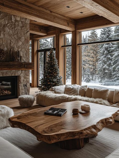 Rustic Lodge Interior, Chalet Interior, Modern Mountain Home, Interior Design Rustic, Cabin Interiors, Rustic Home Design, Lodge Style, Small Cabin, Salou