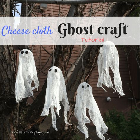 Make fun Cheese cloth Ghost crafts with kids. Simple to make and little one will have so much fun. We made these as Halloween decorations but my daughter still plays with them months after. I guess it is fun when it is spooky :) Click for tutorial Cheesecloth Crafts, Halloween Ghost Craft, Ghost Craft, Cheesecloth Ghost, Halloween Charcuterie, Ghost Crafts, Creative Pumpkin Carving, Ghost Diy, Halloween Memes