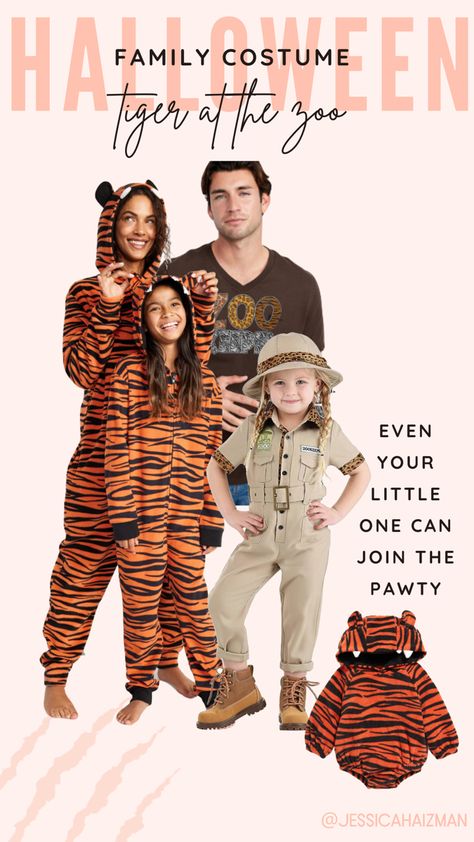 Tiger at the zoo halloween costume for families with kids, babies, and/or toddlers! Halloween Costumes For Family, Halloween Group, Halloween Family, Family Costumes, Family Halloween Costumes, The Zoo, Halloween Costume, Little One, Gender Neutral