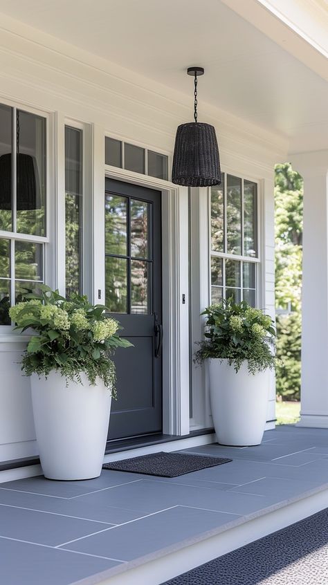 Stylish Modern Front Porch Ideas for a Welcoming Home - Remodr Closed In Front Porch Ideas, Closed In Front Porch, Modern Front Porch Ideas, Modern Front Porches, Modern Front Porch, White Porch, Modern Porch, Welcoming Home, Front Porch Design