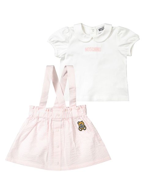 Moschino Kids Pink clothing set for girls Luxury Kids Clothes, Diesel Clothing, Popped Collar, Moschino Dress, Pink Clothing, Moschino T Shirt, Moschino Kids, Tommy Hilfiger Outfit, Children's Fashion