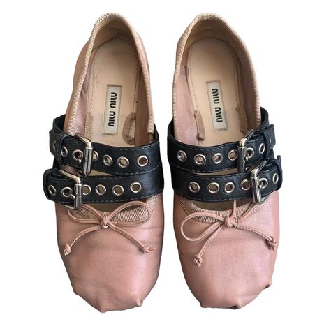 Miu Miu Buckle Flats, Miu Miu Shoes Ballerina, Miu Miu Ballerina, Chanel Rain Boots, Miu Miu Ballet, Miu Miu Flats, Ballet Flats Outfit, Buckle Flats, Denim Flats