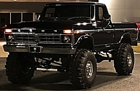 1979 Ford Truck, Big Ford Trucks, Country Trucks, Trucks Lifted Diesel, Black Truck, Vintage Pickup Trucks, Classic Ford Trucks, Old Ford Trucks, Ford 4x4