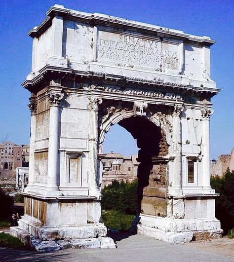 The Arch of Titus - erected in 82 AD to commemorate his victory in the Siege of Jerusalem in 70 AD Arch Of Titus, Rome Architecture, Ancient Roman Architecture, Arch Of Constantine, Architecture Antique, Roman Architecture, Roman Art, Ancient Architecture, Ancient Ruins