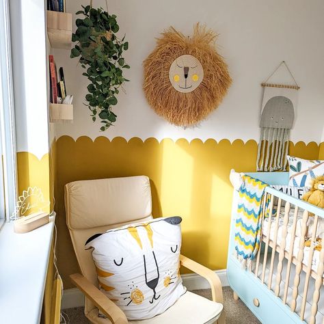 9 Trending Nursery Color Palette for 2024 (You’ll love!) – Cozy Nursery Mustard Yellow Playroom, Yellow Scalloped Wall, Yellow Toddler Room Girl, Yellow Childrens Bedroom, Yellow Toddler Room, Colourful Nursery Ideas, Yellow Kids Room, Yellow Nursery Ideas, Yellow Girls Room