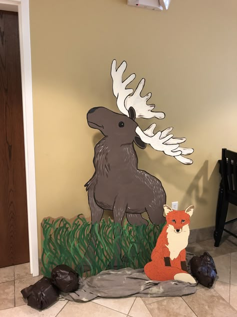 Alaska Vbs Decor, Alaska Vbs, Camping Vbs, Forest Theme Classroom, Camping Week, Camp Vbs, Art Auction Projects, Vacation Bible School Themes, Camping Theme Classroom