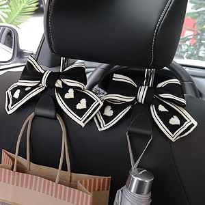 MAPLEROSE 2PCS Car Hook Purse Holder for Car Hooks for Purses and Bags Cute Car Seat Headrest Hooks for Car Purse Hook Hanger (2pcs Black) Temu Stuff, Car Hooks, Luxe Auto's, Car Seat Headrest, Girly Car, Purse Holder, Black And White Heart, Cute Car Accessories, Clothes Hooks