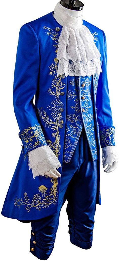 Amazon.com: SIDNOR Beauty and The Beast Prince Dan Stevens Blue Uniform Cosplay Costume Outfit Suit: Clothing Beauty And The Beast Prince, Beauty And The Beast Costume, Prince Adam, Beast Costume, Prince Clothes, Royal Clothes, Prince Costume, Blue Uniform, King Outfit