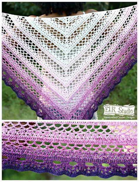 the-southern-beauty-shawl-by-elk-studio Southern Beauty, Poncho Au Crochet, Crocheted Shawl, Beau Crochet, شال كروشيه, Triangle Shawl, Crochet Shawl Pattern Free, Crochet Shawls And Wraps, Crochet Shawls