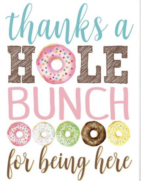 Donut Goodbye Party, Return Favours, Donut Party Decorations, Anniversary Cake Designs, Doughnut Party, Donut Themed Birthday Party, 8 Birthday, Music Camp, Donut Decorations