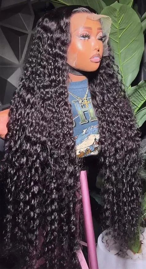 180% Deep Wave 13x4 Lace Front Human Hair Wigs 30, 40Inch Brazilian Remy Water Curly 13x4 Frontal 5x5 Closure Wig For Women #wigs #wigaddicts #wighairstyle #wigaccessories #haircare #hairstyles #hairtips #hairinspo #wigsforblackwomen #affordablehair 30 Inch Curly Wig, 5x5 Closure Wig, Deep Wave Wig, Women Wigs, Wave Wig, Lace Front Human Hair, Closure Wig, Hair Quality, Wig Accessories