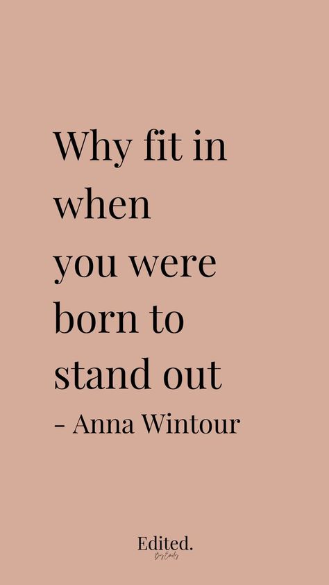 Follow Edited by Emily for more fashion inspiration🤍 Anna Wintour Quotes, Anna Wintour, Fashion Quotes, Fit In, Fashion Inspiration, Quotes