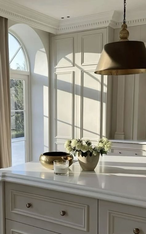 Arch Window In Kitchen, Window In Kitchen, Arched Window Mirror, Arch Window, Marble Kitchen, Window Mirror, Kitchen Room Design, Kitchen Marble, Arched Windows