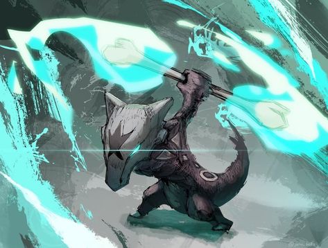 Marowak Pokemon, Alolan Marowak, Pokemon Vs Digimon, Dark Pokémon, Pokemon Realistic, Ghost Type Pokemon, Pokemon Ideas, Ghost Pokemon, Ghost Type