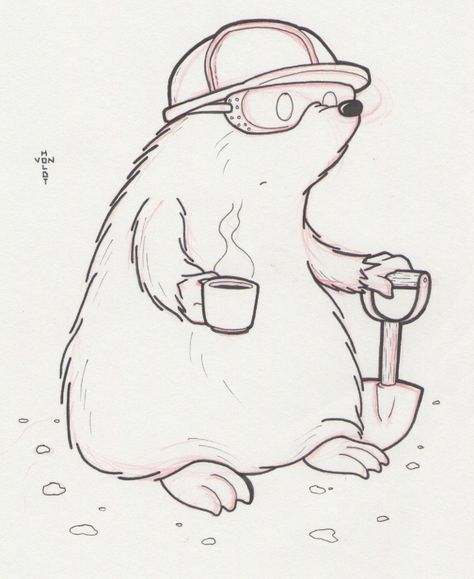 mole Cartoon Animal Sketches, Cartoon Mole, Mole Tattoo, Doodle A Day, Doodle A, Sketches Doodles, Geeky Art, Doodle Characters, Doodles Drawings