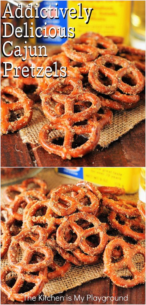 Pile of Cajun Pretzels Pretzel With Ranch Seasoning, Cowboy Pretzels, Old Bay Pretzels, Southern Snack Recipes, How To Make Flavored Pretzels, Cajun Pretzels Recipes, Spicy Pretzels No Bake, Spicy Seasoned Pretzels, Whiskey Pretzels Recipe