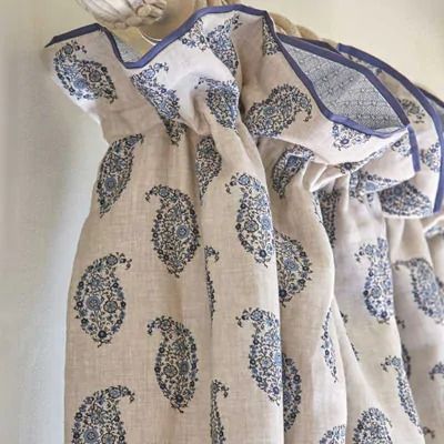 Jessamy Paisley Fabric Curtains in Cerulean Blue Cottage Curtains, Sanderson Fabric, Curtain Headings, Curtain Fabrics, Fabric Trimmings, Paisley Fabric, Linen Curtains, Beautiful Bedrooms, Curtain Fabric