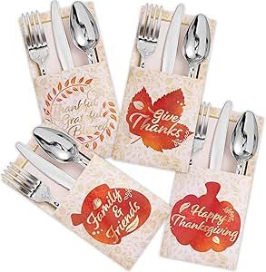 Happy Thanksgiving Friends, Fall Party Favors, Thanksgiving Party Favors, Fall Harvest Party, Utensil Holders, Hawaiian Party Decorations, Friends Thanksgiving, Harvest Party, Dinner Table Decor