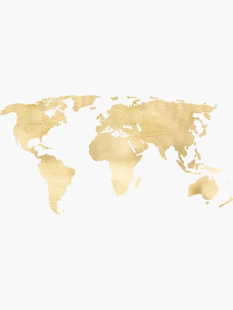 "Gold World Map" Sticker by Tangerine-Tane | Redbubble Gold World Map Wallpaper, Aesthetic World Map, World Map Aesthetic, Bild Gold, World Map Sticker, Maps Aesthetic, Map Logo, Gold World Map, Map Sticker