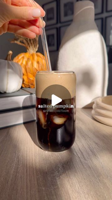 Samantha Christine on Instagram: "PSL season is here so let’s give it a protein boost with this salted pumpkin protein cold foam. Made with all clean ingredients this creamy topping is the perfect addition to your iced coffee this fall. Recipe below ↓

-Ingredients- 
1/4 cup milk of choice (or use MALK pumpkin spice milk)
1 scoop vanilla protein @promix | code SAM
1/2 tsp pumpkin pie spice seasoning 
1 tbsp pumpkin puree
1 tsp maple syrup 
1/2 tsp vanilla extract 
1/4 tsp of sea salt

-Blend all ingredients together with a frother or in a shaker bottle. Pour over iced coffee and enjoy! 

96 Calories | 11g Protein | 6g Carbs | 1g Fat

•
•
•

#psl #healthypumpkinrecipes #pumpkinspice #healthycoffee #cleaneating #nutrition #nutrtioncoach #nutritionist #personaltrainer #fallrecipes" Pumpkin Protein, Pumpkin Recipes Healthy, Cold Foam, Fall Recipe, Healthy Coffee, Shaker Bottle, Pumpkin Pie Spice, Clean Ingredients, Pumpkin Puree