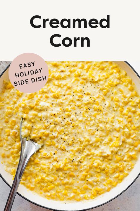 Easy Creamed Corn Best Creamed Corn Recipe, Recipes With Frozen Corn, Corn Thanksgiving Side Dish, Easy Cream Corn Recipe, Cream Of Corn Recipe, Cream Style Corn Recipe, Cream Corn Recipe, Easy Creamed Corn, Cream Of Corn