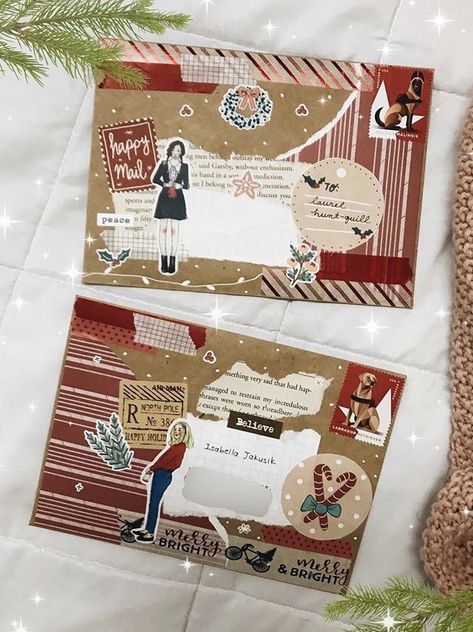 Christmas Letters Aesthetic, Christmas Penpal Ideas, Fall Penpal Ideas, Christmas Penpal Letter, Christmas Snail Mail, Letters Penpal, Halloween Penpal Letters, Things To Add In Penpal Letter, Snail Mail Art