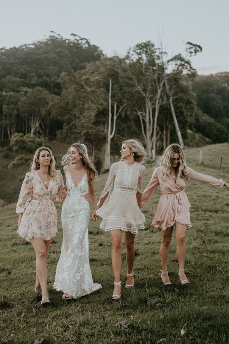 EMMA & DYLAN’S NORTH COAST WEDDING – Hello May | Neutral Bridesmaid Dresses | Mismatch Bridal Party Wedding Dresses Straps, Neutral Bridesmaid Dresses Mismatched, Ivory Wedding Dresses, Mix Match Bridesmaids, Cheap Bridal Dresses, Bohemian Bridesmaid, Princess Mermaid, Neutral Bridesmaid Dresses, Sheath Wedding Dress Lace