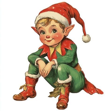 Elf Illustration, Elf Images, Elf Art, Illustration Vintage, Holiday Invitations, Christmas Images, Christmas Elf, Comic Books Art, Photo Illustration