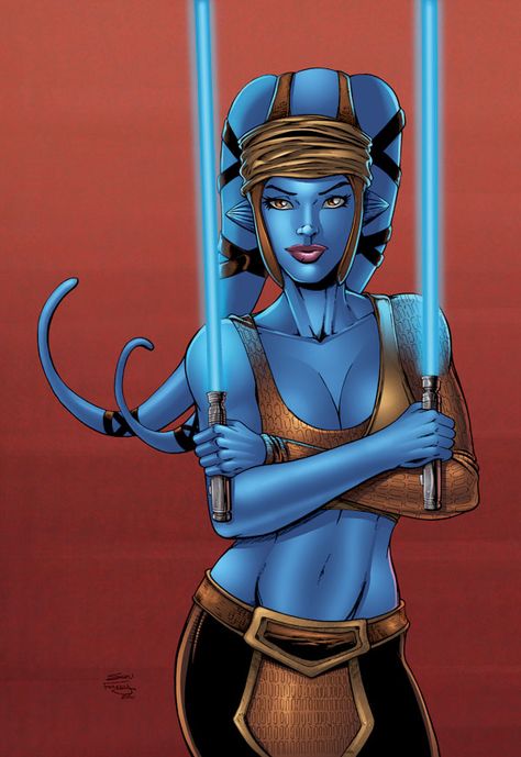 Ayala Secura, Twi'lek Jedi, Star Wars Canvas Art, Aayla Secura, Star Wars Painting, Twi Lek, Blue Skin, Star Wars Sith, Star Wars Characters Pictures