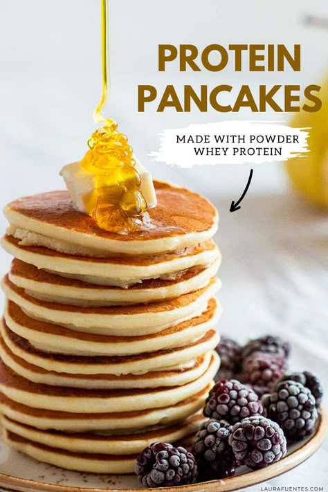 Best Protein Pancakes Recipe, Breakfast Protein Ideas, Whey Protein Pancakes, Warrior Babe, Vanilla Protein Pancakes, Healthy Protein Pancakes, Vanilla Protein Shake, Easy Protein Pancakes, Healthiest Protein Powder