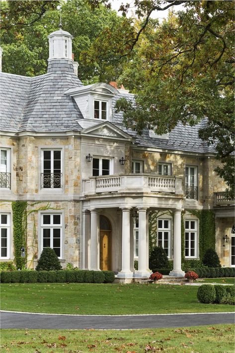 Georgian Fireplace, French Manor House, French Country Manor, Neoclassical Home, French Manor, French Mansion, French Country Exterior, Neoclassical House, Stone Mansion