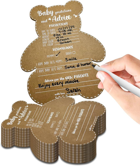 Baby Shower Games - Boy or Girl - We Can Bearly Wait Teddy Bear Baby Shower Advice Cards for Parents to Be - Set of 50 - Woodland Baby Shower Games (Teddy Bear) #ad #teddybear #teddybeargame #babyshower #babyshowergames #teddybearbabyshower Cards For Parents, Woodland Baby Shower Games, Bos Baby, Teddy Bear Baby Shower Theme, Bear Baby Shower Theme, Baby Shower Advice Cards, Boy Baby Shower Ideas, Teddy Bear Theme, Baby Shower Theme Decorations