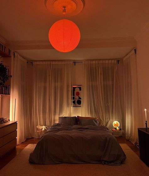 Dream Apartment Decor, Future Apartment Decor, Paper Lantern, Apartment Decor Inspiration, Red Paper, Dream Room Inspiration, Dream House Interior, Apartment Inspiration, Room Inspiration Bedroom