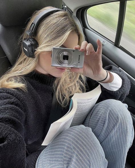 travel aesthetic Soft Aesthetic, Reading A Book, A Car, A Book, The Back, Lightroom, Headphones, A Woman, Reading