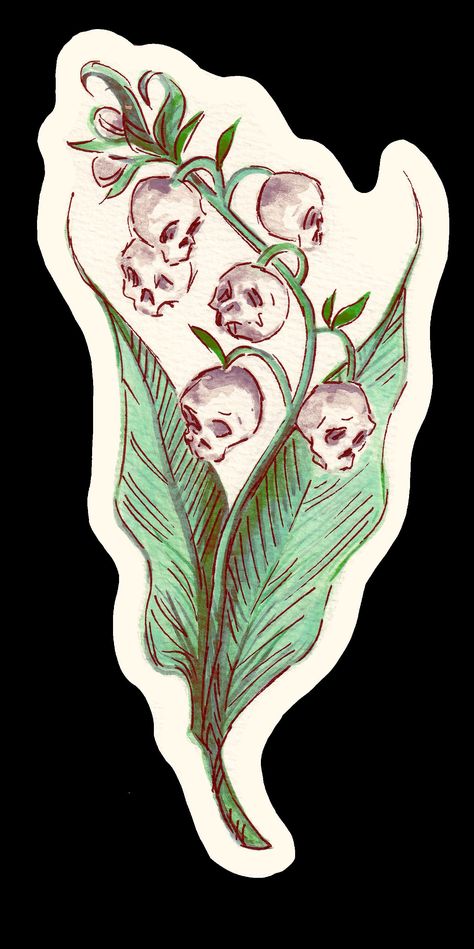 Flower Cranium Sticker- #Flower #skull #Sticker Check more at https://howcandothis.com/womenstyle/flower-cranium-sticker/ Halloween Plants Illustration, Skulls And Flowers Art, Pretty Plant Tattoo, Art Deco Stickers, Flowers With Teeth, Earthy Stickers, Prehistoric Flowers, Skeletons With Flowers, Small Flower Stickers