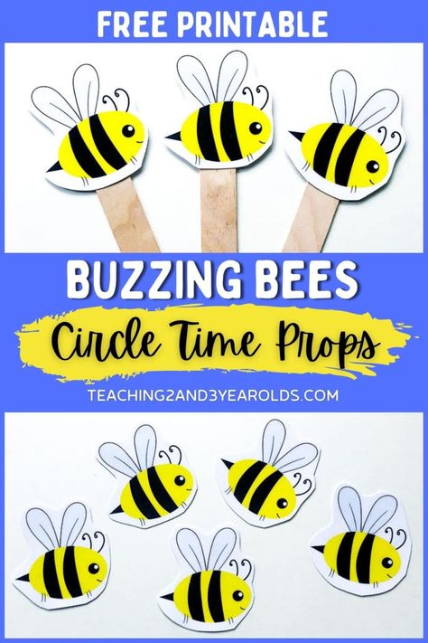 Add these bee theme circle time props to your bug theme this spring. Toddlers and preschoolers can hold their bee sticks while singing bee songs! #bees #bugs #insects #printable #props #circletime #music #literacy #toddler #preschool #teaching2and3yearolds Bee Songs, Circle Time Props, Circle Time Printables, Bee Games, Origami Paper Flowers, Bug Activities, Insects Preschool, Bugs Preschool, Bee Themed Classroom