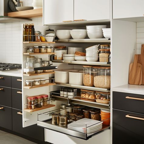 29 Small Kitchen Storage Ideas to Maximize Space More Cabinet Space Small Kitchens, Under Shelf Basket, Inside Cabinets, Small Kitchen Storage, Flat Ideas, Cabinet Space, Drawer Dividers, Basket Shelves, Kitchen Cabinet Storage