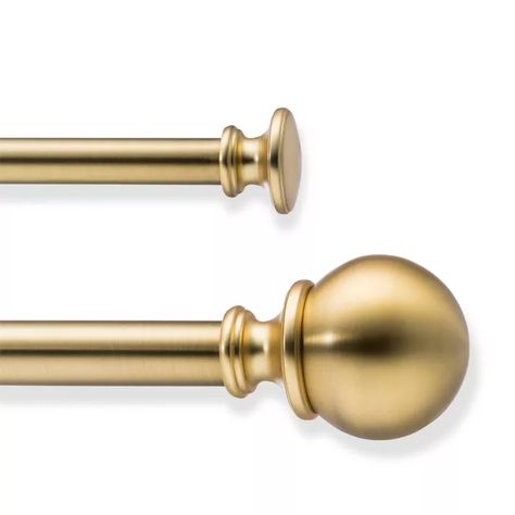 36"-66" Double Rod Ball Brass - Threshold™ : Target Brass Curtain Rod, Gold Curtain Rods, Metal Curtain Rod, Double Curtain Rod, Curtain Rod Brackets, Double Rod Curtains, Window Curtain Rods, Double Curtains, Metal Curtain