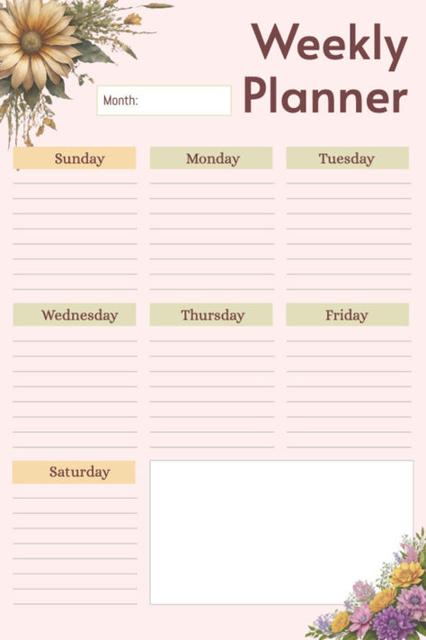 5 Day Weekly Planner Free Printable, Weekly Planner Template Free Printable, Cute Weekly Planner Template, Planner Template Free, Free Printable Weekly Calendar, Free Weekly Planner, Best Weekly Planner, Bullet Journal Weekly Layout, Free Calendars