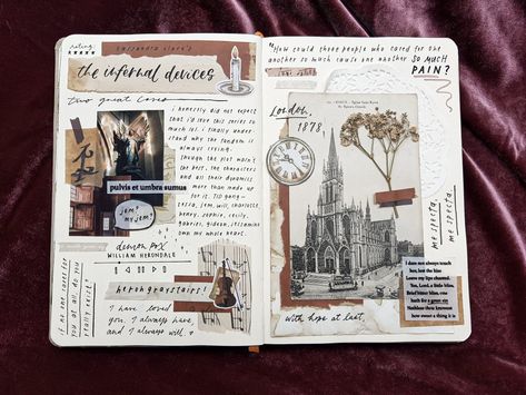 Book Review Journal, Book Reading Journal, Music Journal, Infernal Devices, Bullet Journal Notebook, Memory Scrapbook, The Infernal Devices, Journal Aesthetic, Bullet Journal Stickers