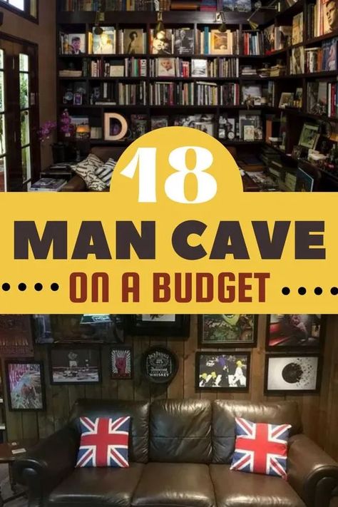 18 Man Cave On A Budget That Won't Break The Bank Men Cave Ideas Room, Budget Man Cave, Man Cave Ideas Room, Small Man Cave Ideas, Man Cave Ideas Cheap, Music Man Cave, Classy Man Cave, Man Cave Must Haves, Casita Ideas