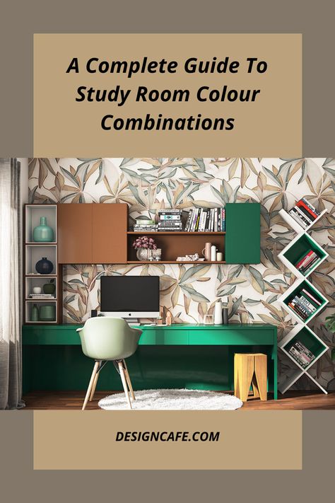 A Guide To Study Room Colour Combinations Study Table Colour Combination, Study Room Colour Combination, Study Room Decor Modern, Study Room Color Ideas, Study Room Colour, Luxury Kitchen Designs, Luxurious Kitchen Design, Bed Options, Room Color Combination